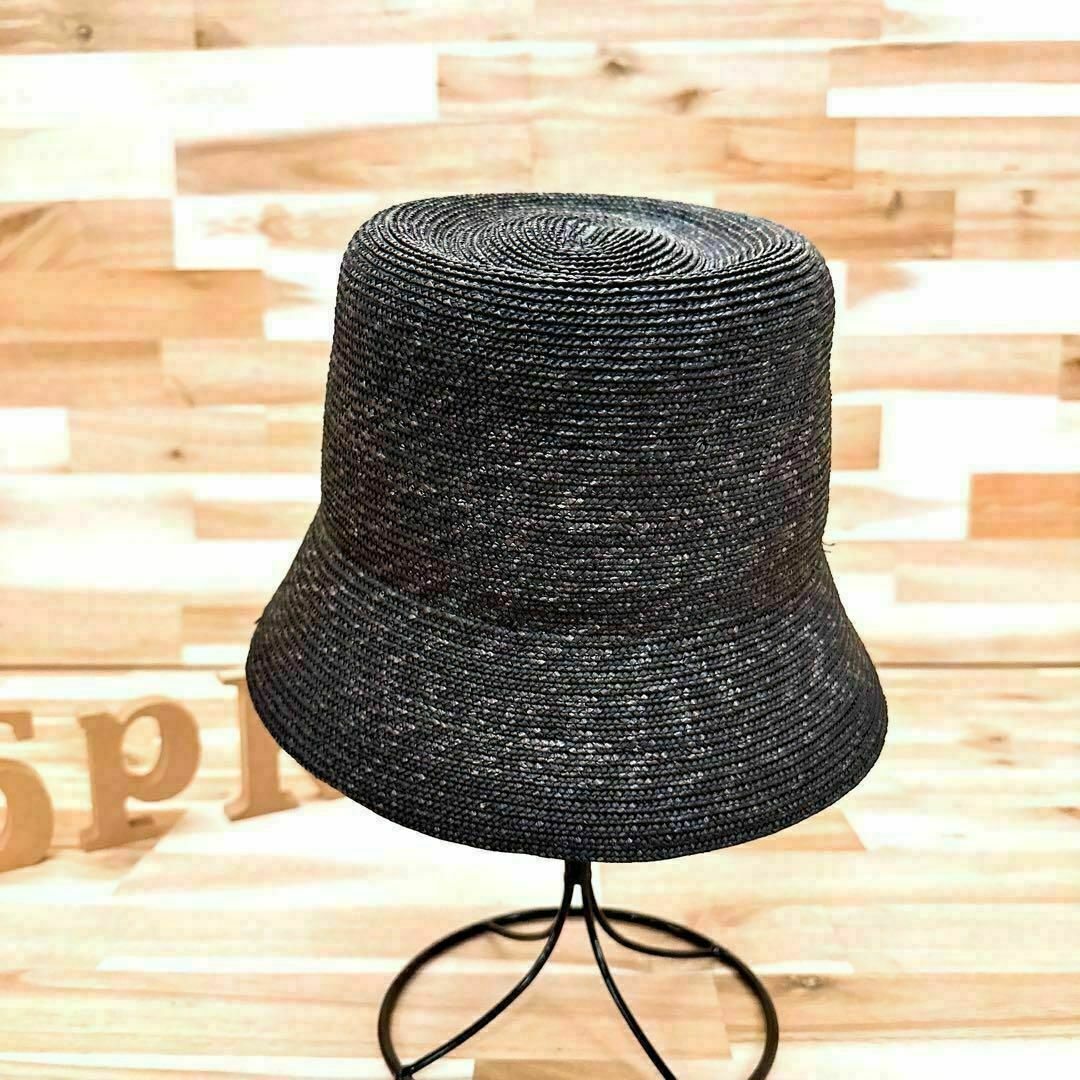UN3D.(アンスリード)の【アンスリード】UN3D. 天然草木 サマーバケットハット ストローハット 黒 レディースの帽子(麦わら帽子/ストローハット)の商品写真