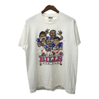 スクリーンスターズ(SCREEN STARS)の80年代 USA製 NFL バッファロー・ビルズ 半袖Ｔシャツ ホワイト (メンズ XL) 中古 古着 Q6670(Tシャツ/カットソー(半袖/袖なし))
