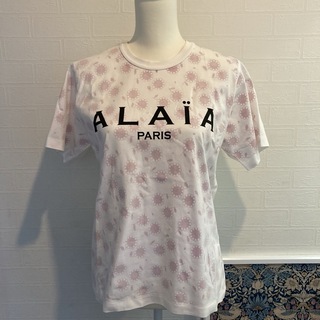 Alaia イタリア製　Tシャツ　ロゴフラワー　半袖　白　花(Tシャツ(半袖/袖なし))