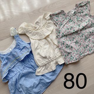 エイチアンドエム(H&M)のベビー　女の子　80 夏服　まとめ売り  (シャツ/カットソー)