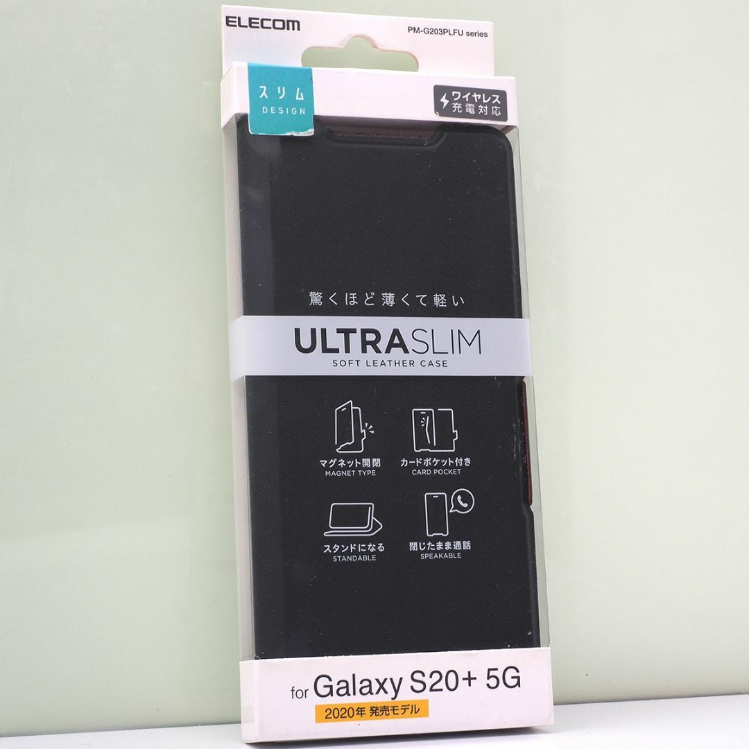 Galaxy S20＋ 5G (SCG02,SC-52A)用 手帳型ケース 黒 スマホ/家電/カメラのスマホアクセサリー(Androidケース)の商品写真