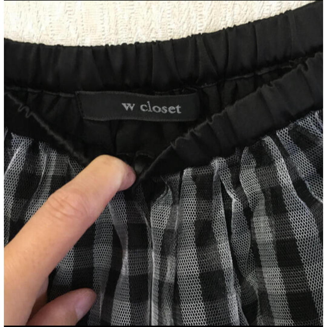 w closet(ダブルクローゼット)の♡本日限定お値下♡W closet ギンガムチェック チュールスカート♡フリー レディースのスカート(ロングスカート)の商品写真