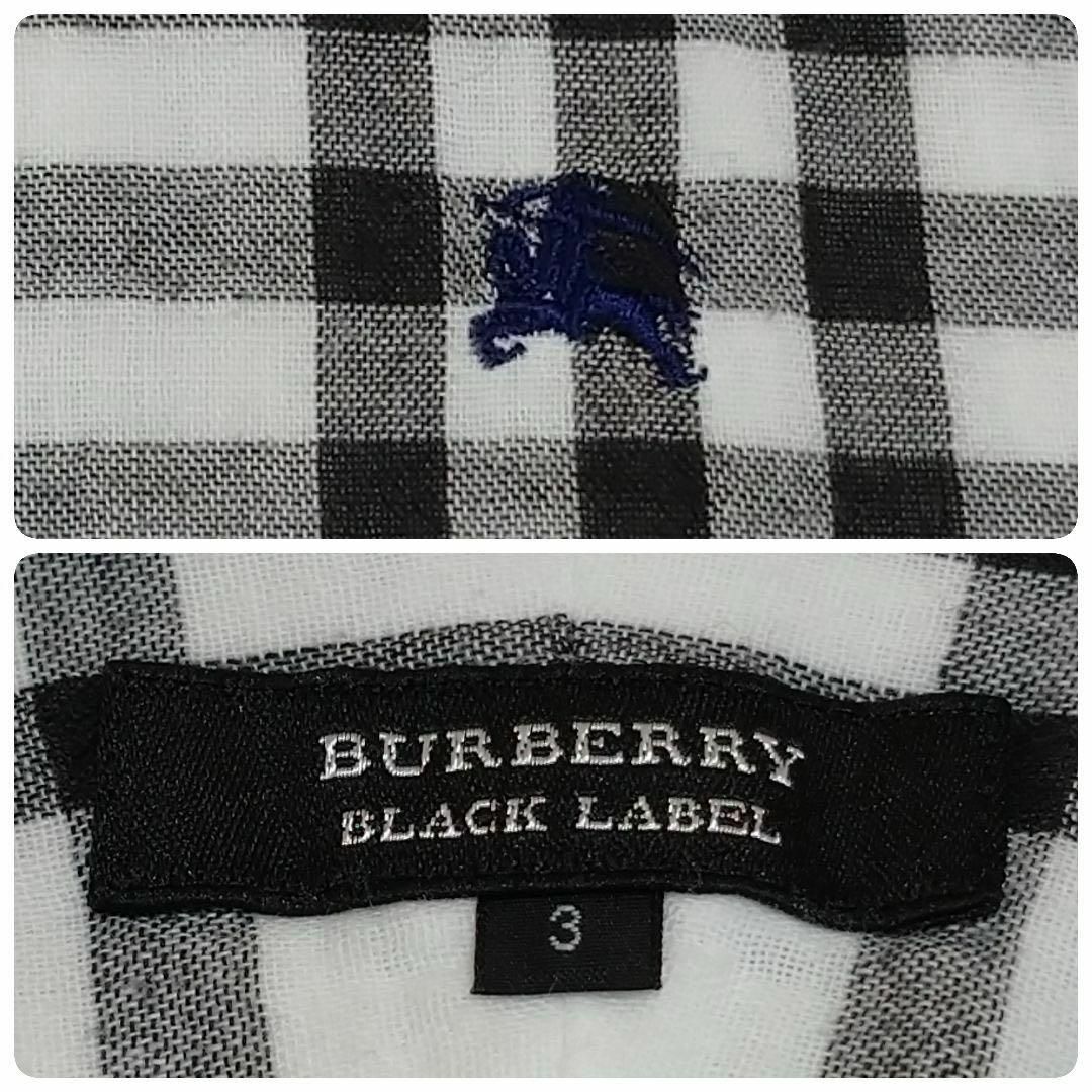 BURBERRY BLACK LABEL(バーバリーブラックレーベル)のバーバリーブラックレーベル ノバチェック ブラック 白 長袖シャツ L メンズのトップス(シャツ)の商品写真