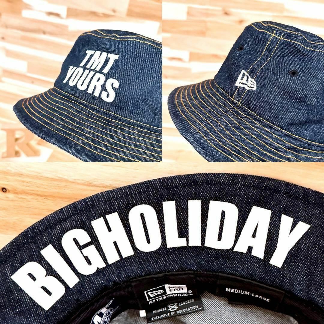 NEW ERA(ニューエラー)の激レア/廃番【ニューエラ×ティーエムティー】デニム 刺繍ロゴ ハット 紺×白 メンズの帽子(ハット)の商品写真