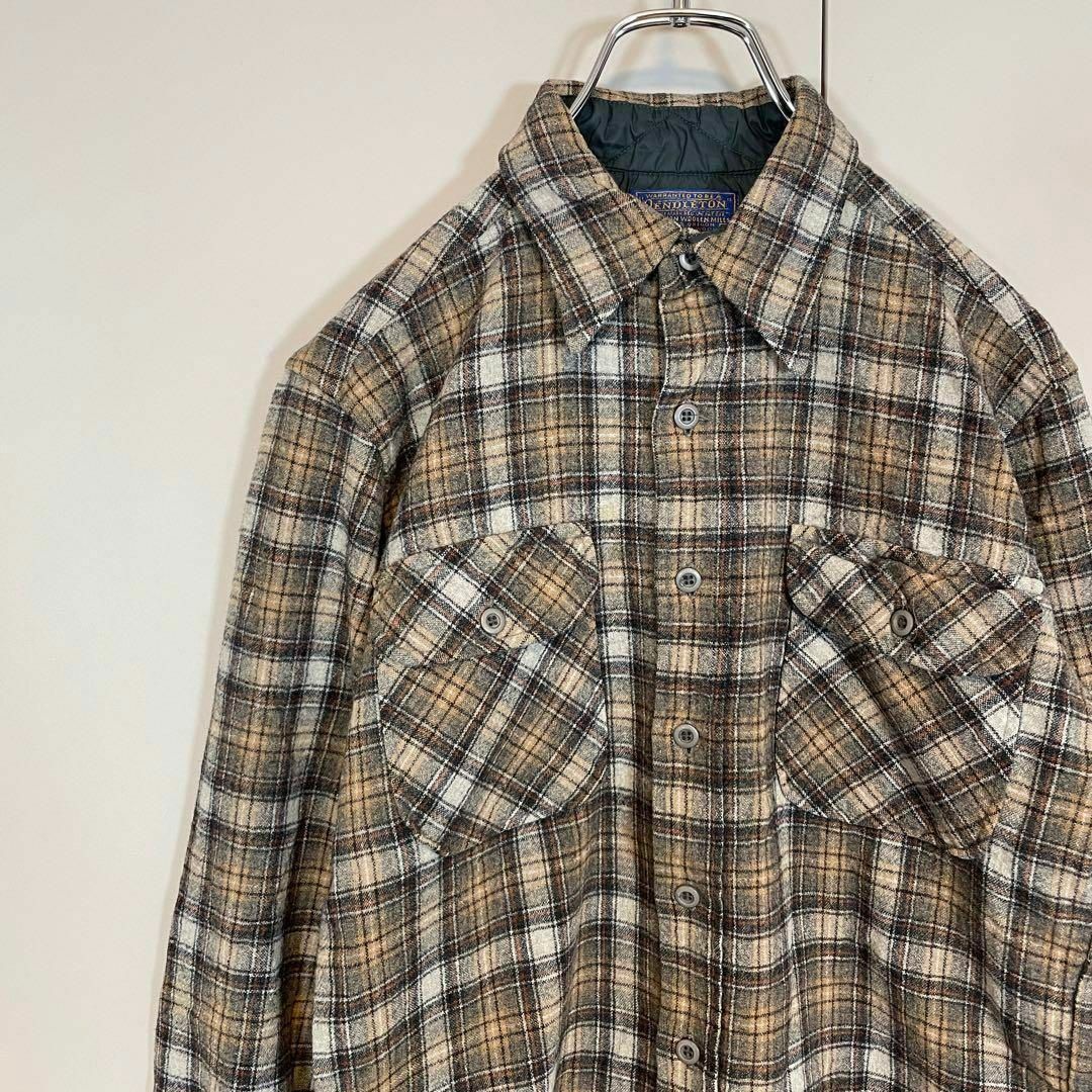 PENDLETON(ペンドルトン)の【usa製、ウールチェックシャツ】ペンドルトン古着ネルシャツ長袖ダブルポケット メンズのトップス(シャツ)の商品写真