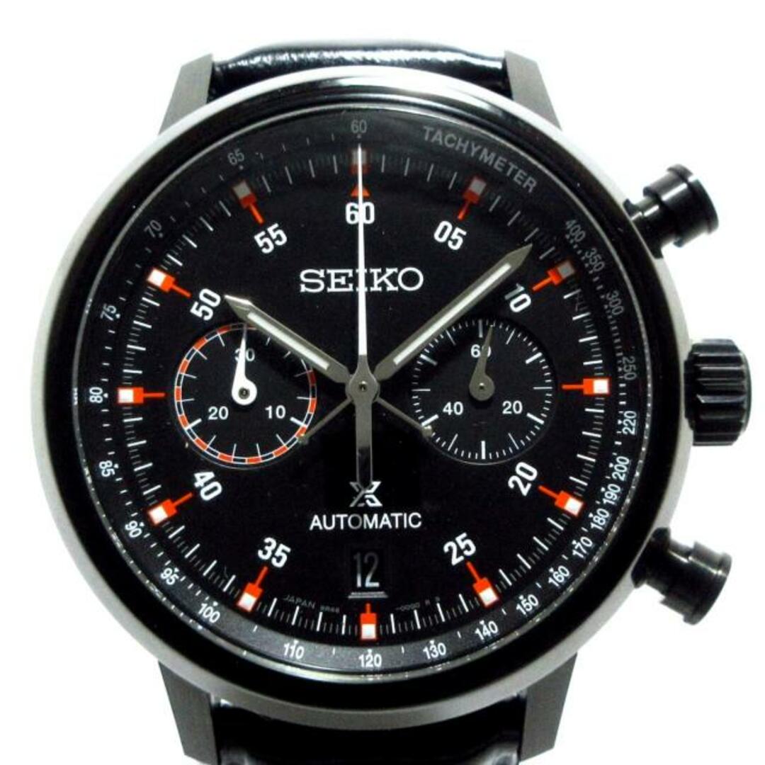 SEIKO(セイコー)のSEIKO(セイコー) 腕時計美品  プロスペックス スピードタイマー 8R46‐00F0/SBEC019 メンズ 革ベルト/裏スケ/メカニカルクロノグラフ/限定600本 黒 メンズの時計(その他)の商品写真