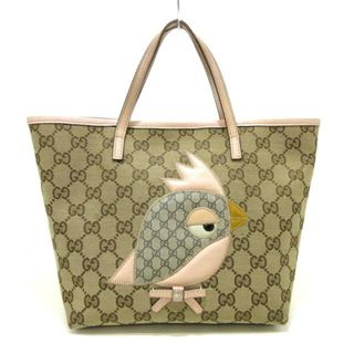 グッチ(Gucci)のGUCCI(グッチ) トートバッグ レディース グッチズー,GG柄,チルドレンズ 271101 ベージュ×ダークブラウン×ピンクベージュ ジャガード×レザー×PVC(塩化ビニール)(トートバッグ)