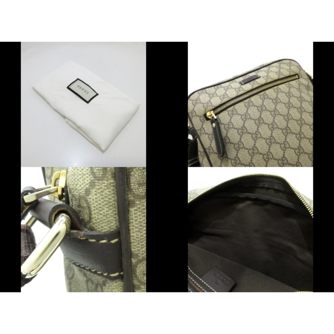 Gucci(グッチ)のGUCCI(グッチ) ショルダーバッグ GGプラス・GGスプリーム 201448 ベージュ×ダークブラウン PVC(塩化ビニール)×レザー レディースのバッグ(ショルダーバッグ)の商品写真