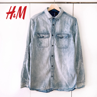 H&M - H&M  デニムシャツ 長袖デニムシャツ ヴィンテージ風 ボタンダウンシャツ
