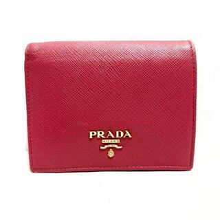 プラダ(PRADA)のPRADA(プラダ) 2つ折り財布 - 1MV204 ピンク レザー(財布)