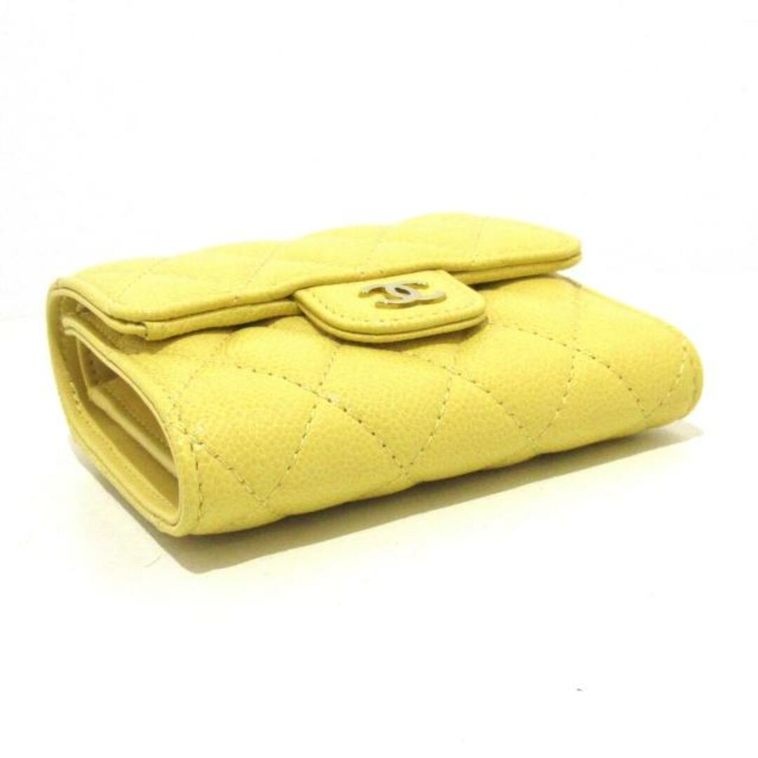 CHANEL(シャネル)のCHANEL(シャネル) 3つ折り財布美品  マトラッセ AP0229 B10583 NQ387 イエロー ゴールド金具 キャビアスキン レディースのファッション小物(財布)の商品写真