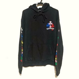 Chrome Hearts - Chrome hearts(クロムハーツ) パーカー サイズL メンズ美品  - 黒×マルチ 長袖/プルオーバー 綿