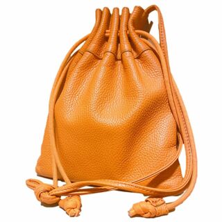 【色: 橙色】[MRivet] ［エムリベット］ 一流の鞄職人が作る 本革 巾着(その他)