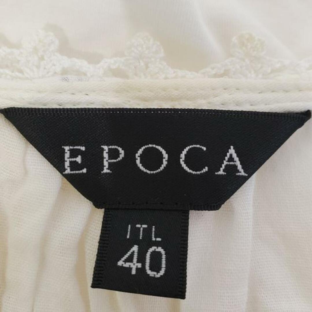 EPOCA(エポカ)のEPOCA(エポカ) 半袖カットソー サイズ40 M レディース美品  - 白 クルーネック/レース 綿、ポリウレタン レディースのトップス(カットソー(半袖/袖なし))の商品写真