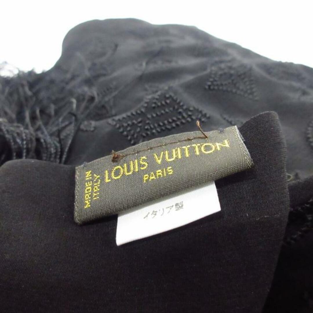LOUIS VUITTON(ルイヴィトン)のLOUIS VUITTON(ルイヴィトン) ストール(ショール)美品  - 黒 シルク×レーヨン レディースのファッション小物(マフラー/ショール)の商品写真