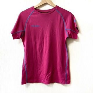 MAMMUT(マムート) 半袖Tシャツ サイズASIA L レディース - ピンク×ライトブルー クルーネック ポリエステル、ポリプロピレン