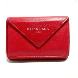 バレンシアガ(Balenciaga)のBALENCIAGA(バレンシアガ) 3つ折り財布 ペーパーミニウォレット 391446 レッド レザー(財布)