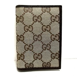 グッチ(Gucci)のGUCCI(グッチ) カードケース新品同様  GG柄 04009 ベージュ×ダークブラウン ジャガード×レザー(名刺入れ/定期入れ)