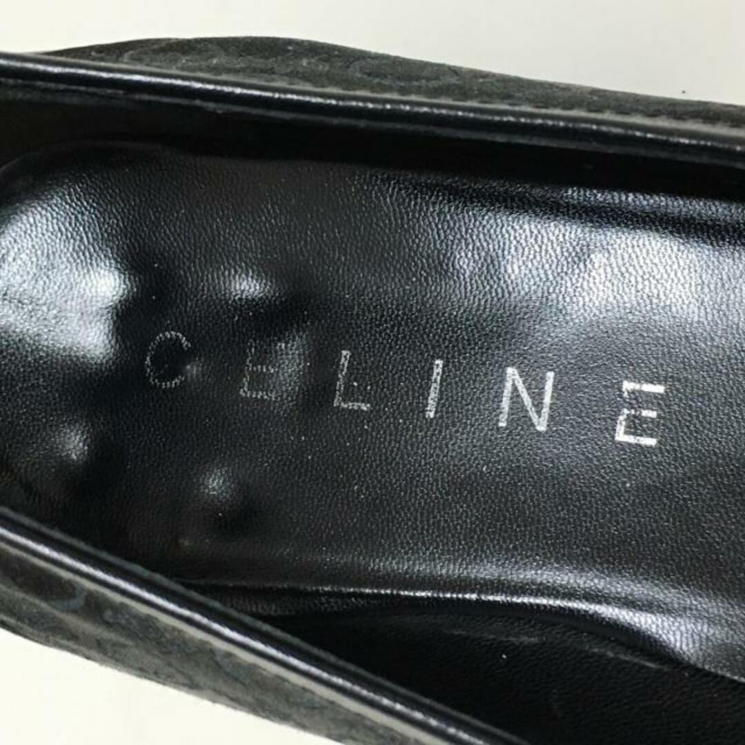 celine(セリーヌ)のCELINE(セリーヌ) ローファー 36 1/2 レディース - 黒 Cマカダム柄/アウトソール張替済 サテンジャガード レディースの靴/シューズ(ローファー/革靴)の商品写真