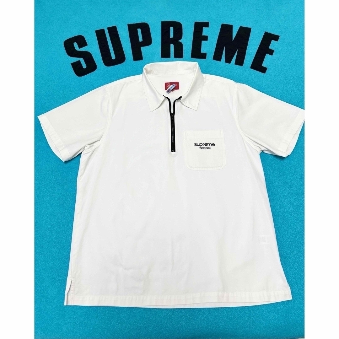 Supreme(シュプリーム)の✨超レア・美品✨Supreme Twill Half Zip Shirt 白 メンズのトップス(シャツ)の商品写真