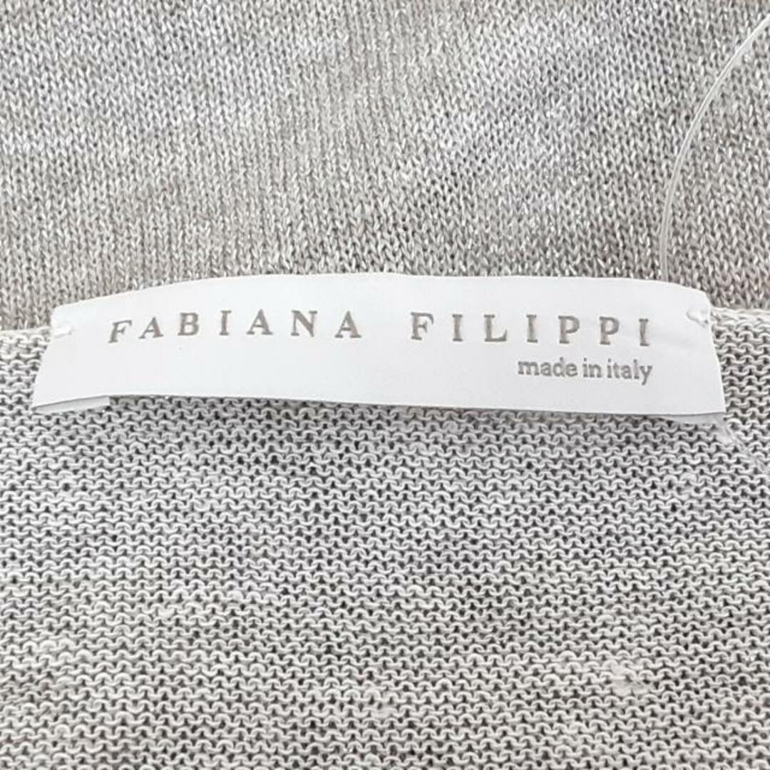 FABIANA FILIPPI(ファビアーナフィリッピ) 長袖カットソー サイズI(40) レディース美品  - グレー×白 ラメ レディースのトップス(カットソー(長袖/七分))の商品写真
