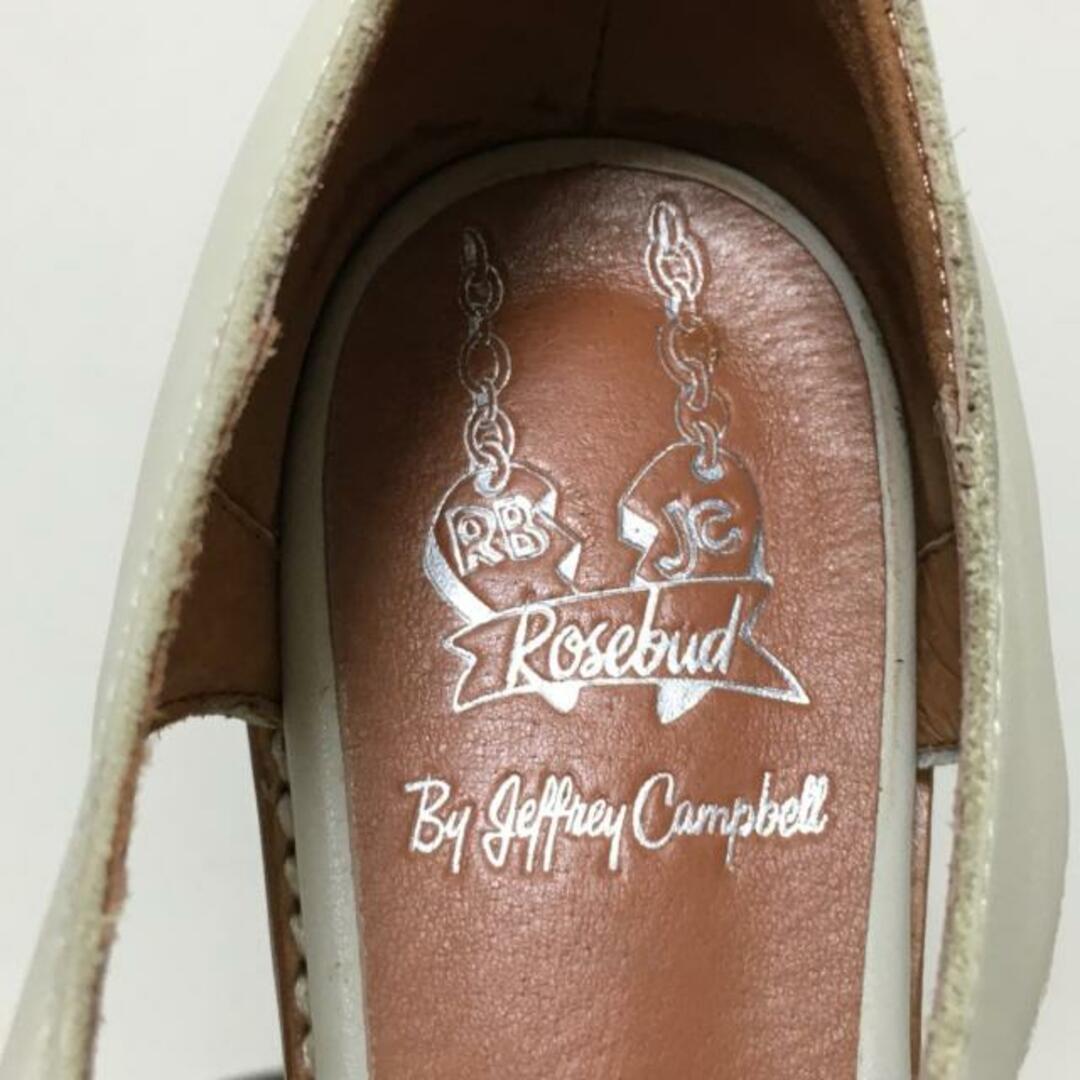 JEFFREY CAMPBELL(ジェフリーキャンベル)のJeffreyCampbell(ジェフリーキャンベル) シューズ 37 レディース - ライトグレー×シルバー×黒 フリンジ/タッセル/ROSE BUDコラボ レザー レディースの靴/シューズ(その他)の商品写真