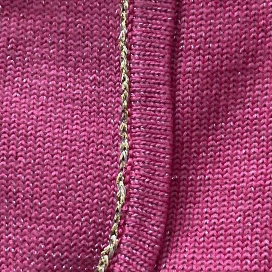 M・U・ SPORTS(ミエコウエサコ) 長袖セーター サイズ40 M レディース - ピンク×ゴールド×パープル レギュラーカラー/ラメ/刺繍 綿、カシミヤ レディースのトップス(ニット/セーター)の商品写真