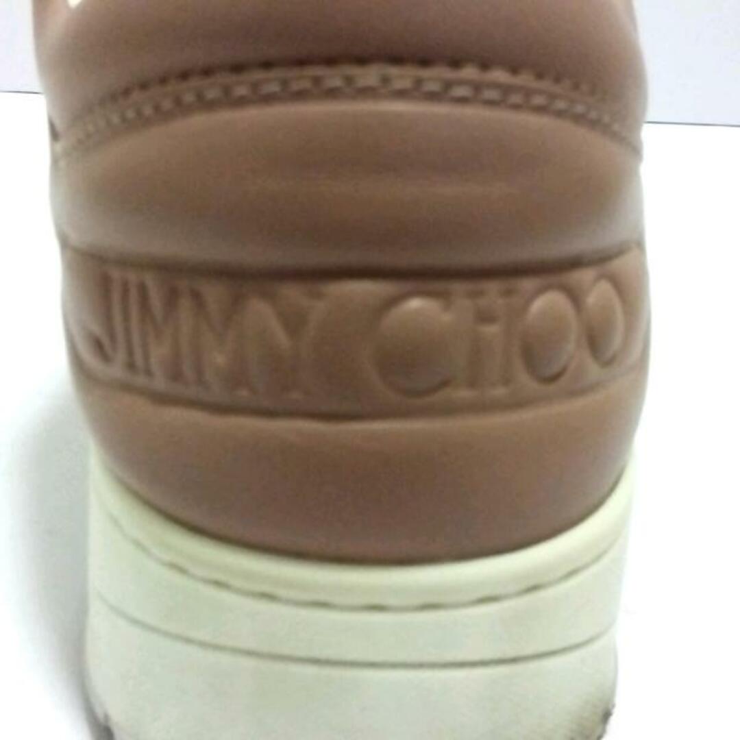 JIMMY CHOO(ジミーチュウ)のJIMMY CHOO(ジミーチュウ) スニーカー 36 レディース - ピンクベージュ スター(星)/ラインストーン レザー×グリッター レディースの靴/シューズ(スニーカー)の商品写真