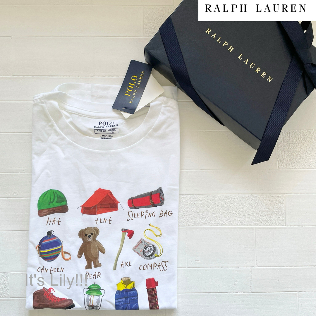 Ralph Lauren(ラルフローレン)のキッズXL メンズM相当　ラルフローレン　ベア　親子　兄弟　コーデ　白 メンズのトップス(Tシャツ/カットソー(半袖/袖なし))の商品写真