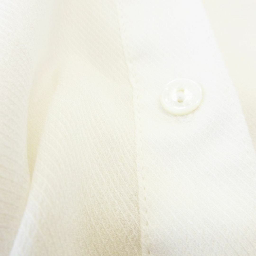 MICHEL KLEIN(ミッシェルクラン)のミッシェルクラン シルクタッチ長袖シアーシャツ 38 白 231025CK2R レディースのトップス(シャツ/ブラウス(長袖/七分))の商品写真