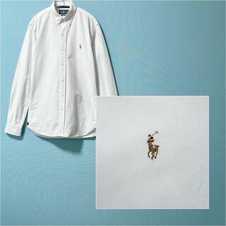 【Ralph Lauren】ラルフローレン ホワイトボディ 刺繍ロゴ シャツ