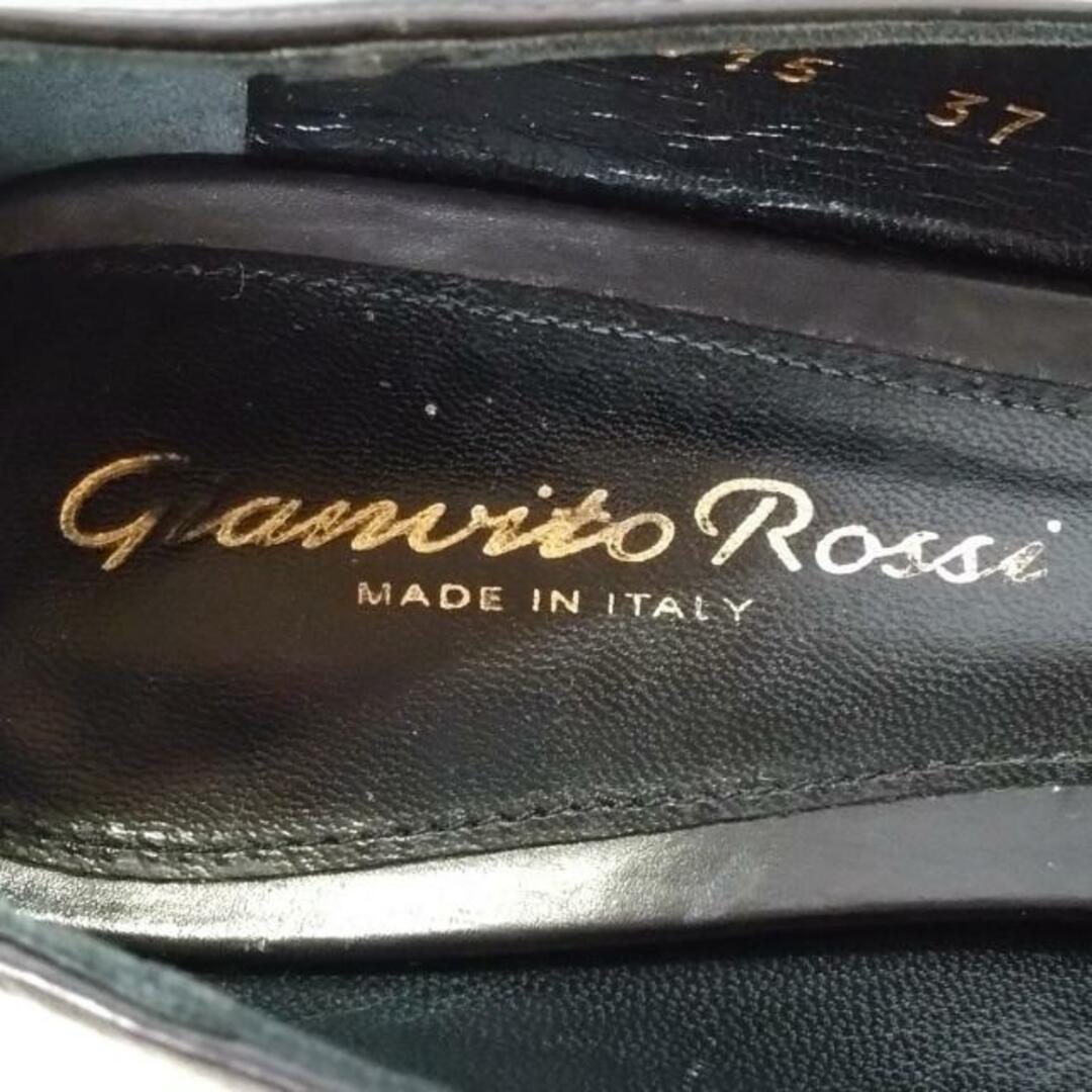 Gianvito Rossi(ジャンヴィットロッシ)のGianvito Rossi(ジャンヴィト・ロッシ) パンプス 37 レディース - 黒 オープントゥ レザー レディースの靴/シューズ(ハイヒール/パンプス)の商品写真