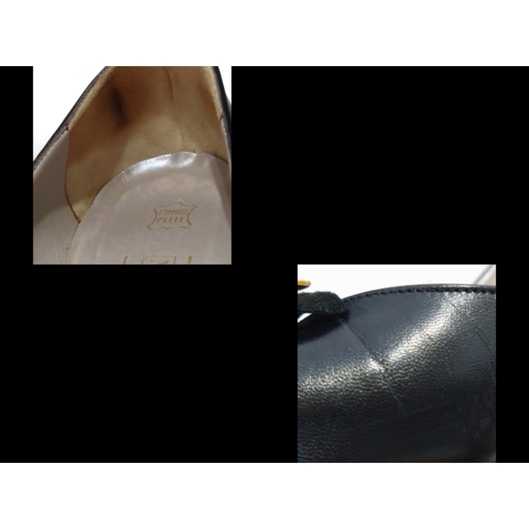 BRUNOMAGLI(ブルーノマリ)のBRUNOMAGLI(ブルーノマリ) パンプス 36 1/2 レディース - 黒 フラワー(花)/オープントゥ レザー レディースの靴/シューズ(ハイヒール/パンプス)の商品写真