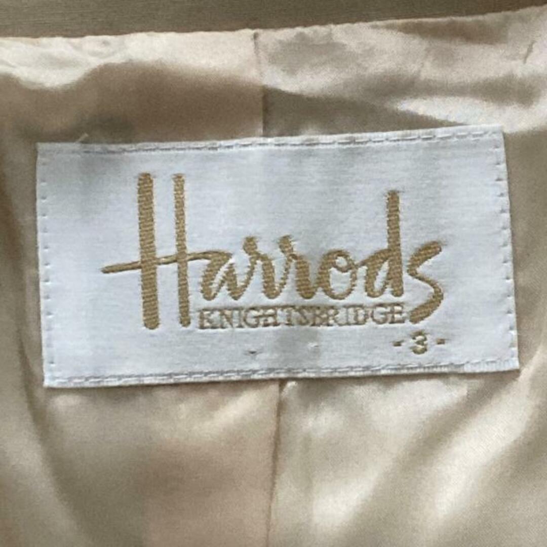 Harrods(ハロッズ)のHARRODS(ハロッズ) コート サイズ3 L レディース美品  - ベージュ×白 長袖/春/秋 綿 レディースのジャケット/アウター(その他)の商品写真