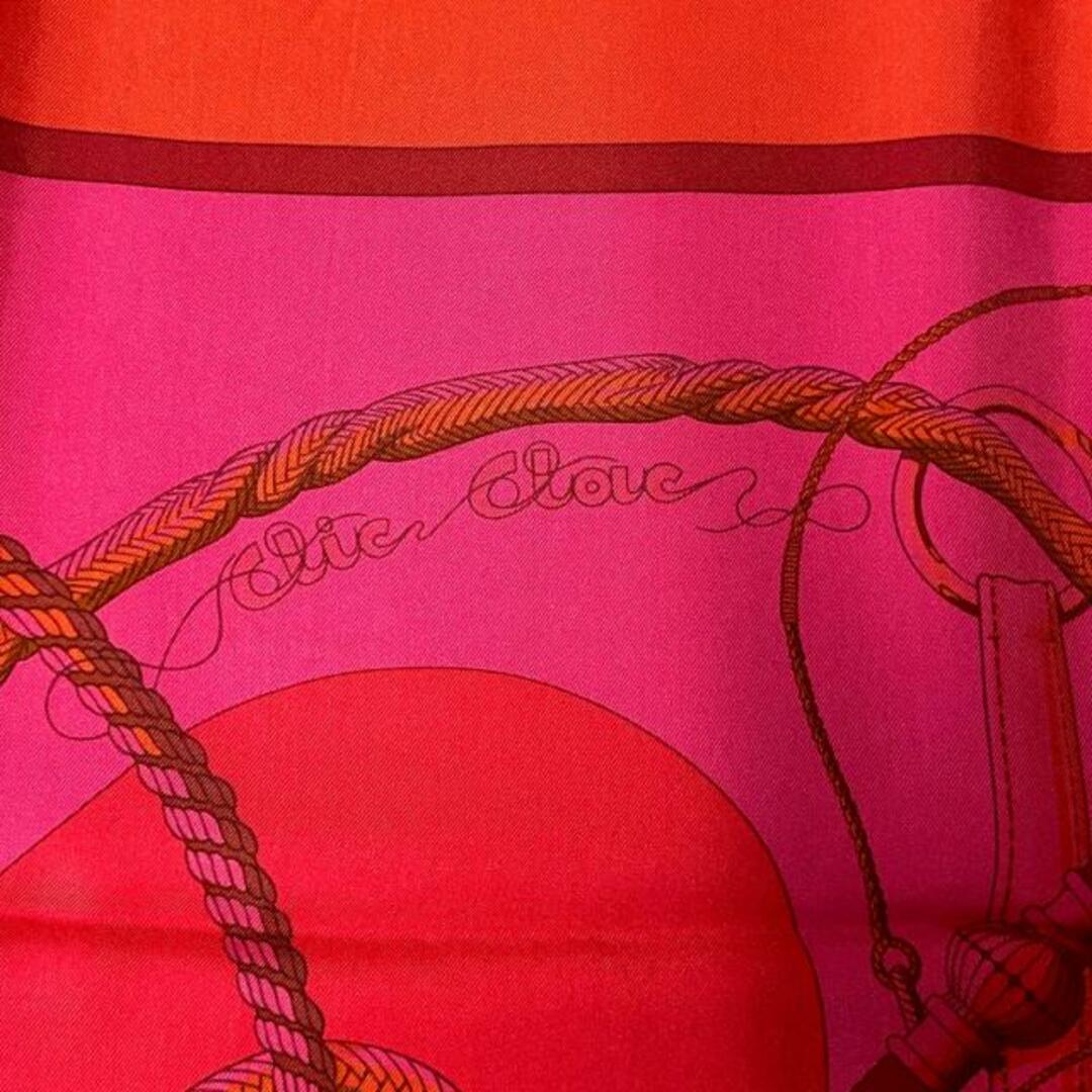 Hermes(エルメス)のHERMES(エルメス) スカーフ美品  カレ ディップダイ レッド×オレンジ×マルチ Clic Clac レディースのファッション小物(バンダナ/スカーフ)の商品写真