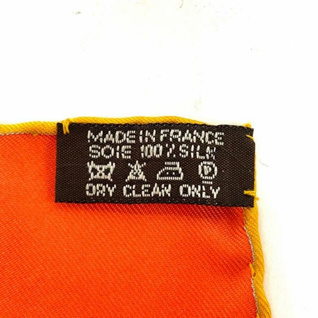 Hermes(エルメス)のHERMES(エルメス) スカーフ美品  カレ90 オレンジ×ダークブラウン×マルチ POiNT D'ORGUE レディースのファッション小物(バンダナ/スカーフ)の商品写真