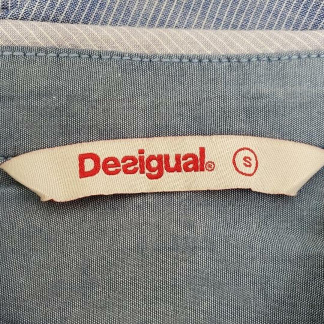 DESIGUAL(デシグアル)のDesigual(デシグアル) 長袖シャツブラウス サイズS レディース - ライトグレー×ブルー×マルチ ビーズ/刺繍 綿 レディースのトップス(シャツ/ブラウス(長袖/七分))の商品写真