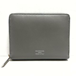 バレンシアガ(Balenciaga)のBALENCIAGA(バレンシアガ) コインケース美品  エンベロープ コインパース 771310 グレー ラウンドファスナー レザー(コインケース)