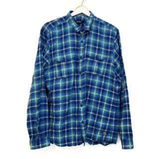 バーバリーブラックレーベル(BURBERRY BLACK LABEL)のBurberry Black Label(バーバリーブラックレーベル) 長袖シャツ サイズ4 XL メンズ美品  - ブルー×イエロー×マルチ チェック柄 綿、ポリウレタン(シャツ)