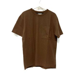 MHL.(エムエイチエル) 半袖Tシャツ サイズL メンズ新品同様  - ダークブラウン クルーネック(Tシャツ/カットソー(半袖/袖なし))