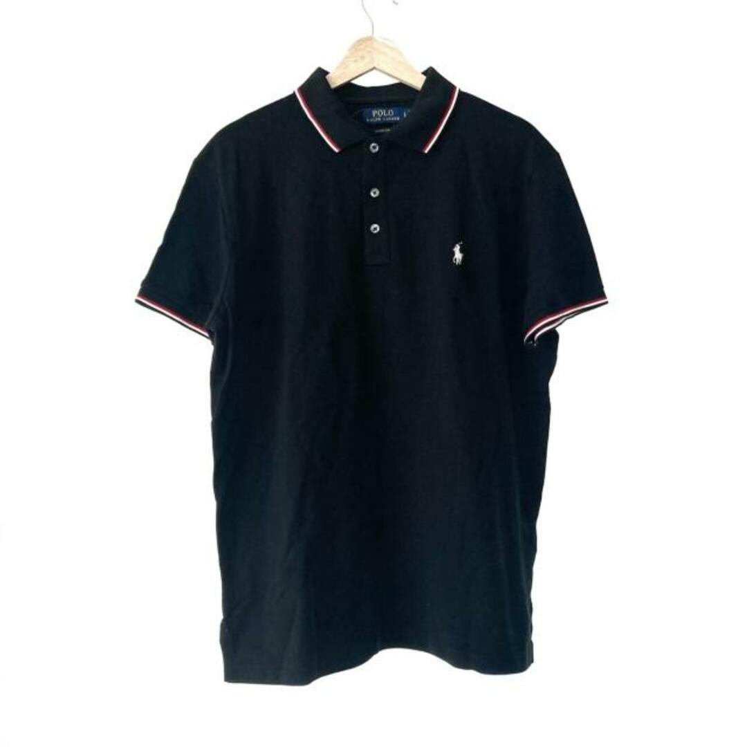 POLO RALPH LAUREN(ポロラルフローレン)のPOLObyRalphLauren(ポロラルフローレン) 半袖ポロシャツ サイズL メンズ - 黒×レッド×白 メンズのトップス(ポロシャツ)の商品写真