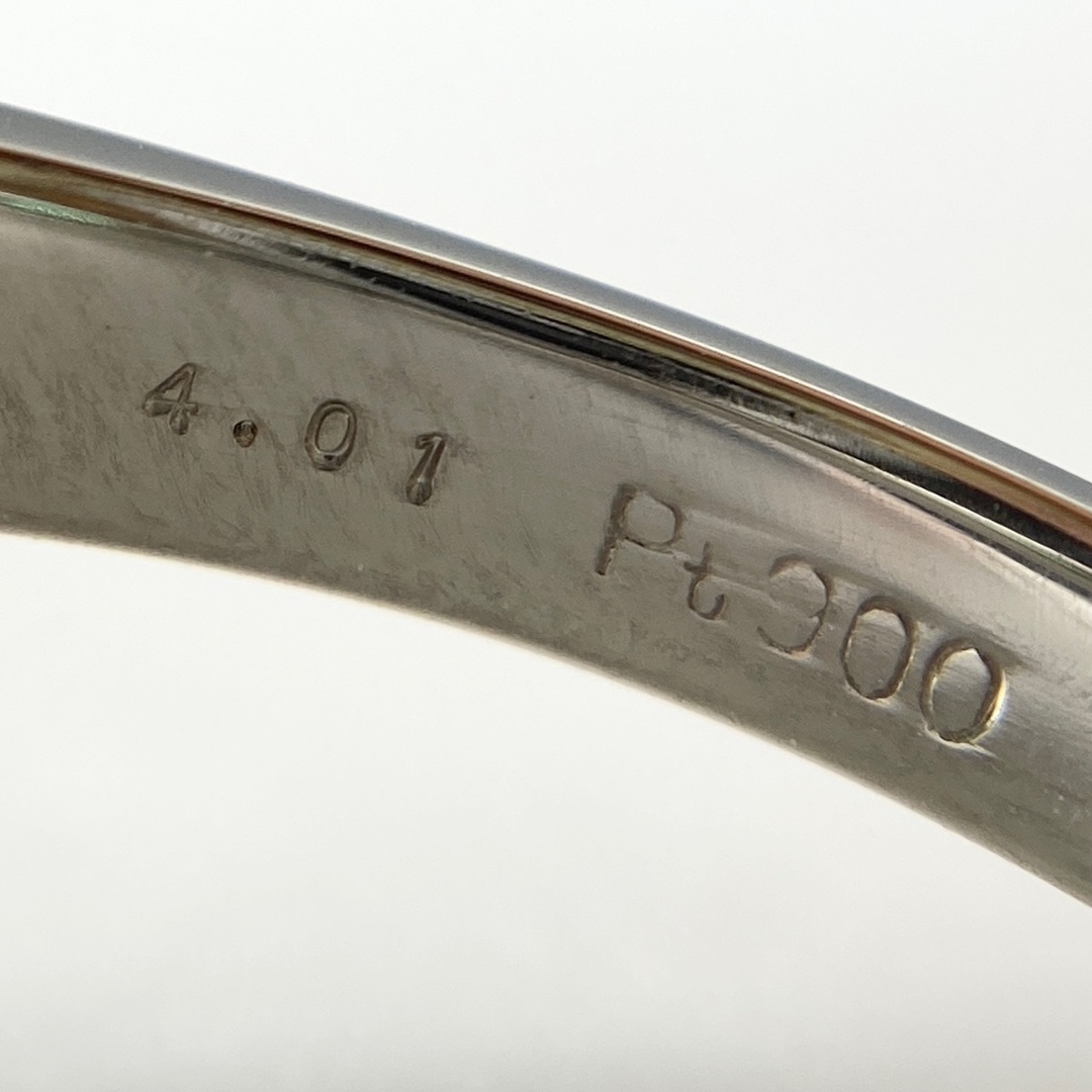 エメラルド デザインリング 16.5号 Pt900 【中古】 レディースのアクセサリー(リング(指輪))の商品写真