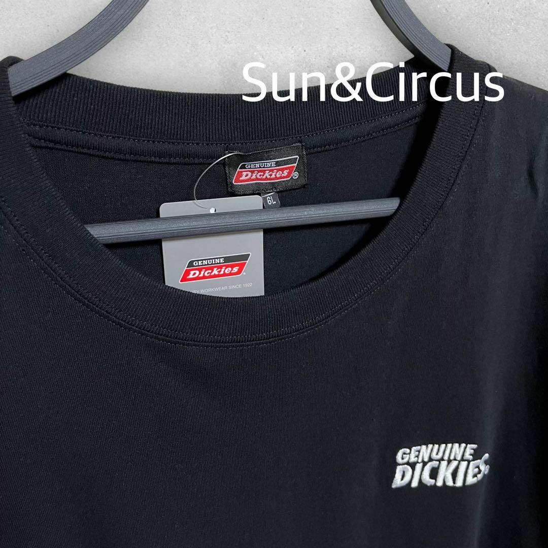 Dickies(ディッキーズ)のメンズ大きいサイズ6L Dickies ロゴプリント 刺繍ロゴ Tシャツ 黒 メンズのトップス(Tシャツ/カットソー(半袖/袖なし))の商品写真