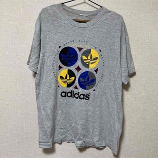 【希少/レア】アディダス　カラフルビックプリントTシャツ　グレー系　サイズL(Tシャツ/カットソー(半袖/袖なし))