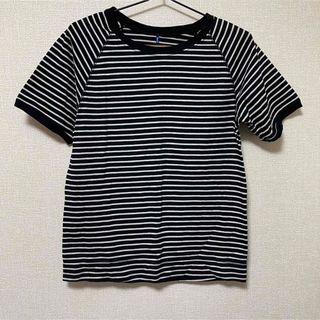 グッドオン　シンプルボーダーカットソー　日本製　半袖　ブラック×ホワイト(Tシャツ(半袖/袖なし))