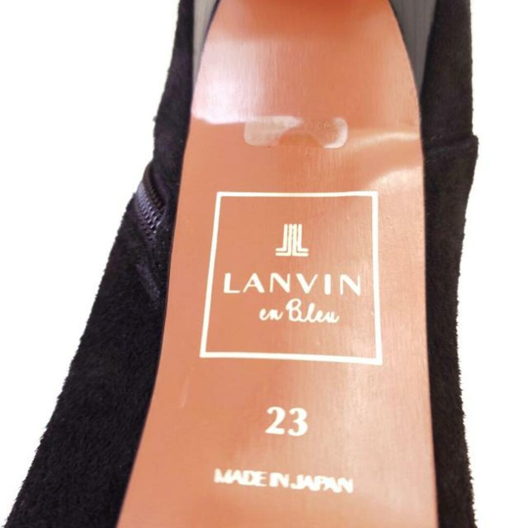 LANVIN en Bleu(ランバンオンブルー)のLANVIN en Bleu(ランバンオンブルー) ショートブーツ 23 レディース - 黒 スエード レディースの靴/シューズ(ブーツ)の商品写真