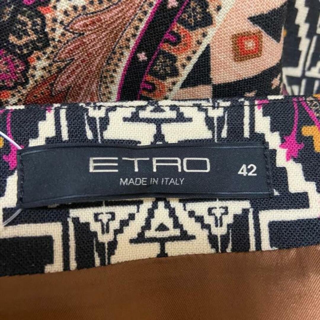 ETRO(エトロ)のETRO(エトロ) スカート サイズ42 M レディース美品  - オレンジ×黒×マルチ ひざ丈/ペイズリー柄 ウール、キュプラ レディースのスカート(その他)の商品写真