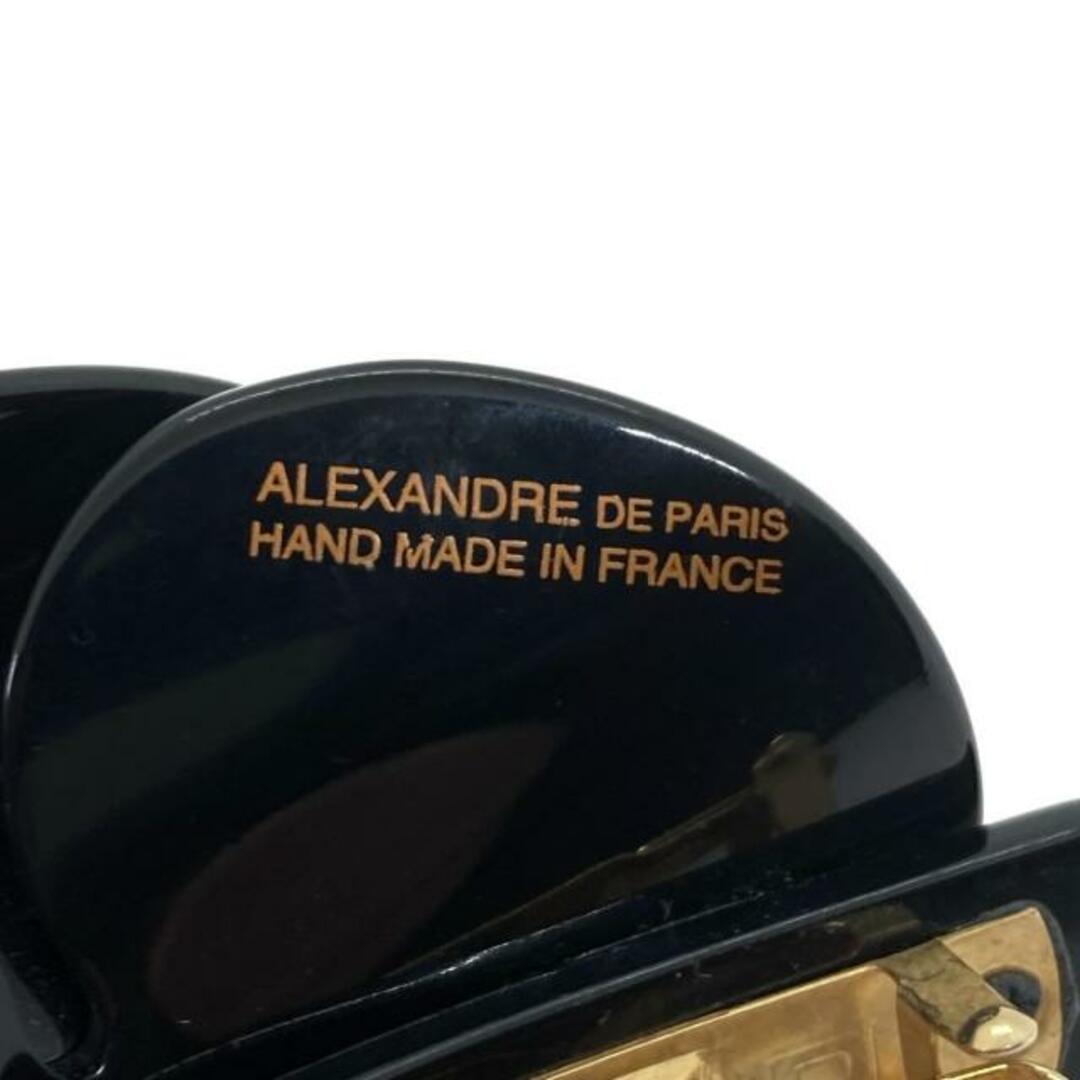 Alexandre de Paris(アレクサンドルドゥパリ)のALEXANDRE de PARIS(アレクサンドル ドゥ パリ) バレッタ - プラスチック アイボリー×黒 フラワー(花)/ラインストーン レディースのヘアアクセサリー(バレッタ/ヘアクリップ)の商品写真