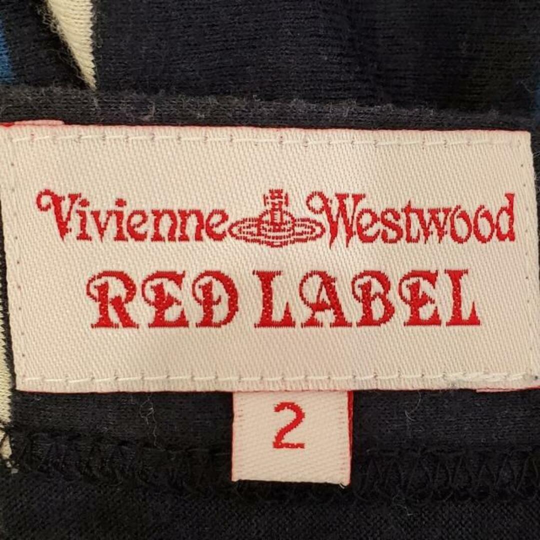 VivienneWestwoodRedLabel(ヴィヴィアンウエストウッドレッドレーベル) ワンピース サイズ2 M レディース - ブルー×黒×アイボリー クルーネック/ノースリーブ/ロング/ストライプ 綿、レーヨン レディースのワンピース(その他)の商品写真