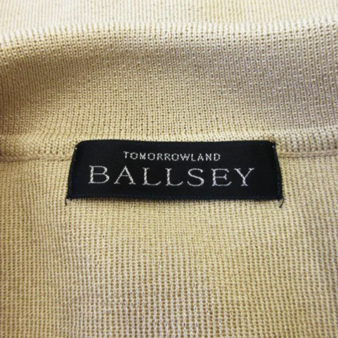 Ballsey(ボールジィ)のボールジー レーヨンニット 七分袖開襟シャツ ベージュ 231030CK5R レディースのトップス(シャツ/ブラウス(長袖/七分))の商品写真